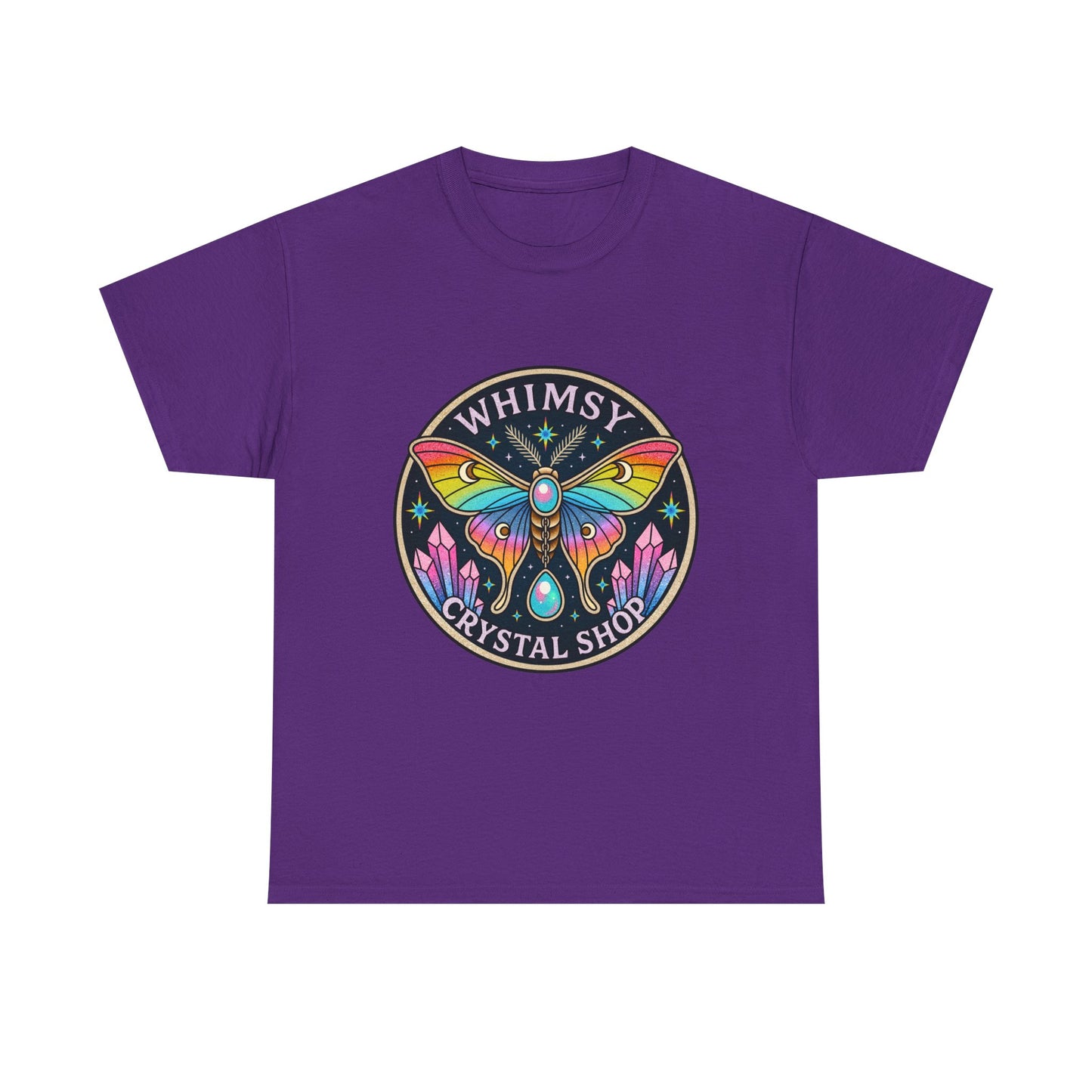 Whimsy Crystal Shop T-Shirt — Rainbow Moth Crystal Healing Tee