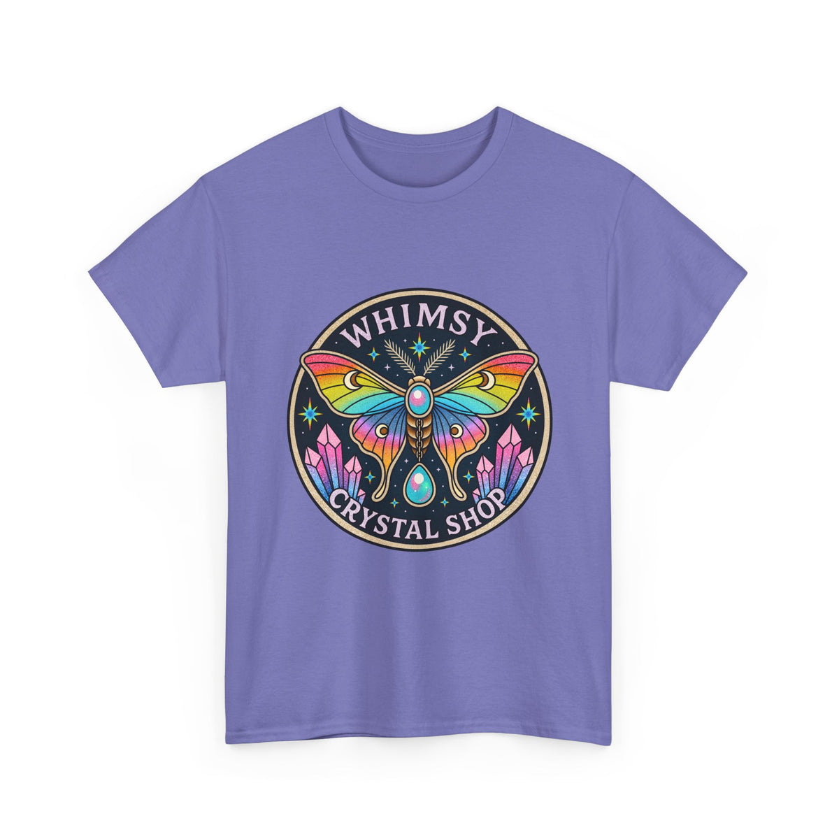 Whimsy Crystal Shop T-Shirt — Rainbow Moth Crystal Healing Tee