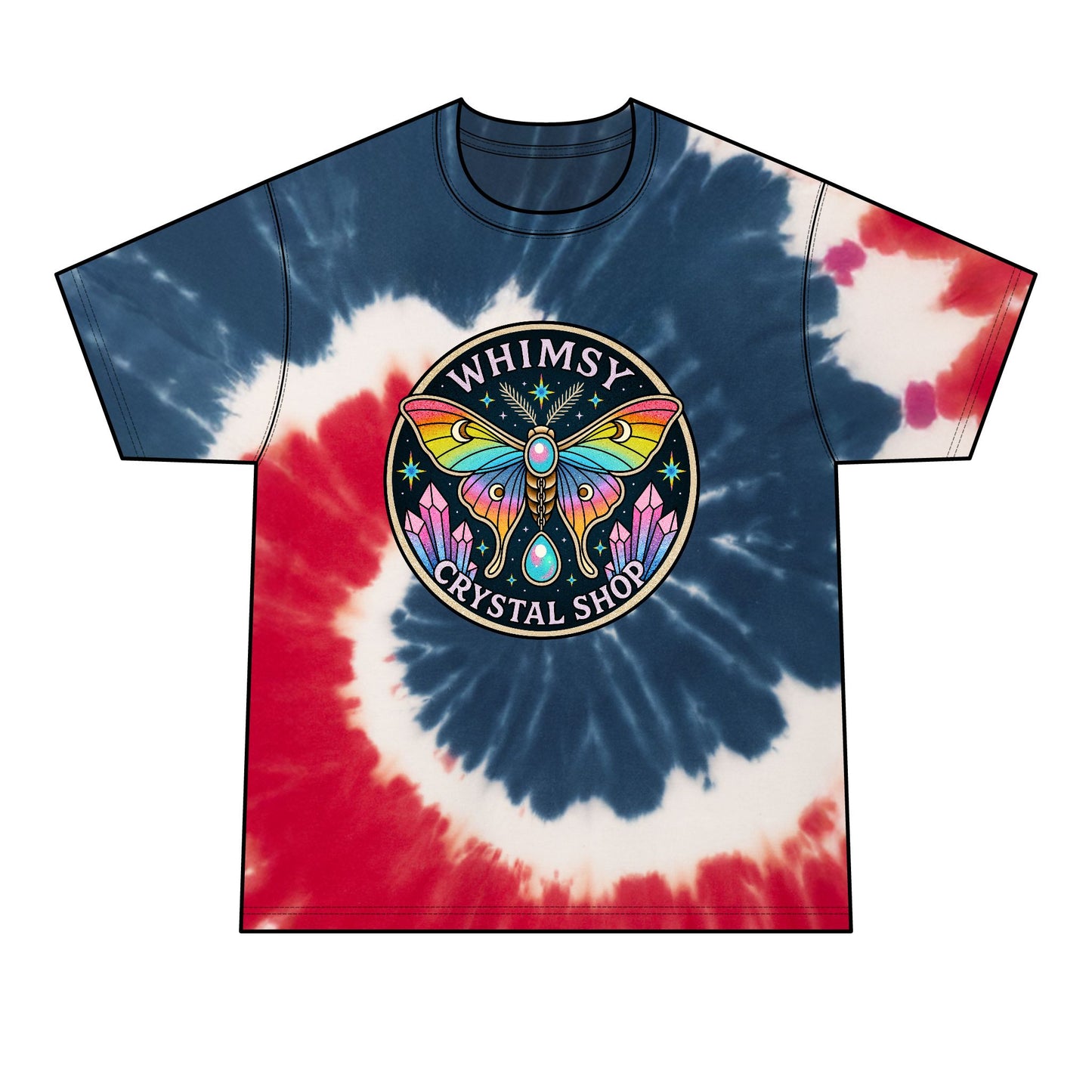 Tie-Dye T shirt  — Whimsy Crystal Shop Moth Graphic Tee