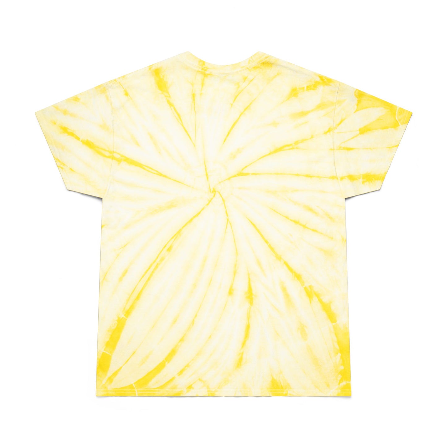 Whimsy Crystal Shop Tie-Dye Tee — Yellow Cyclone Moth Graphic