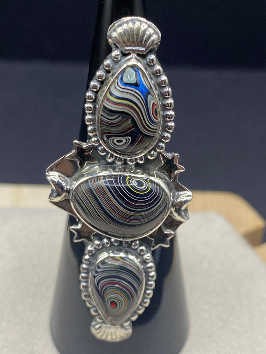 Size 5.25 fordite sterling silver