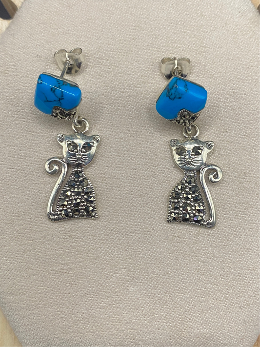 Blue howlite sterling silver
