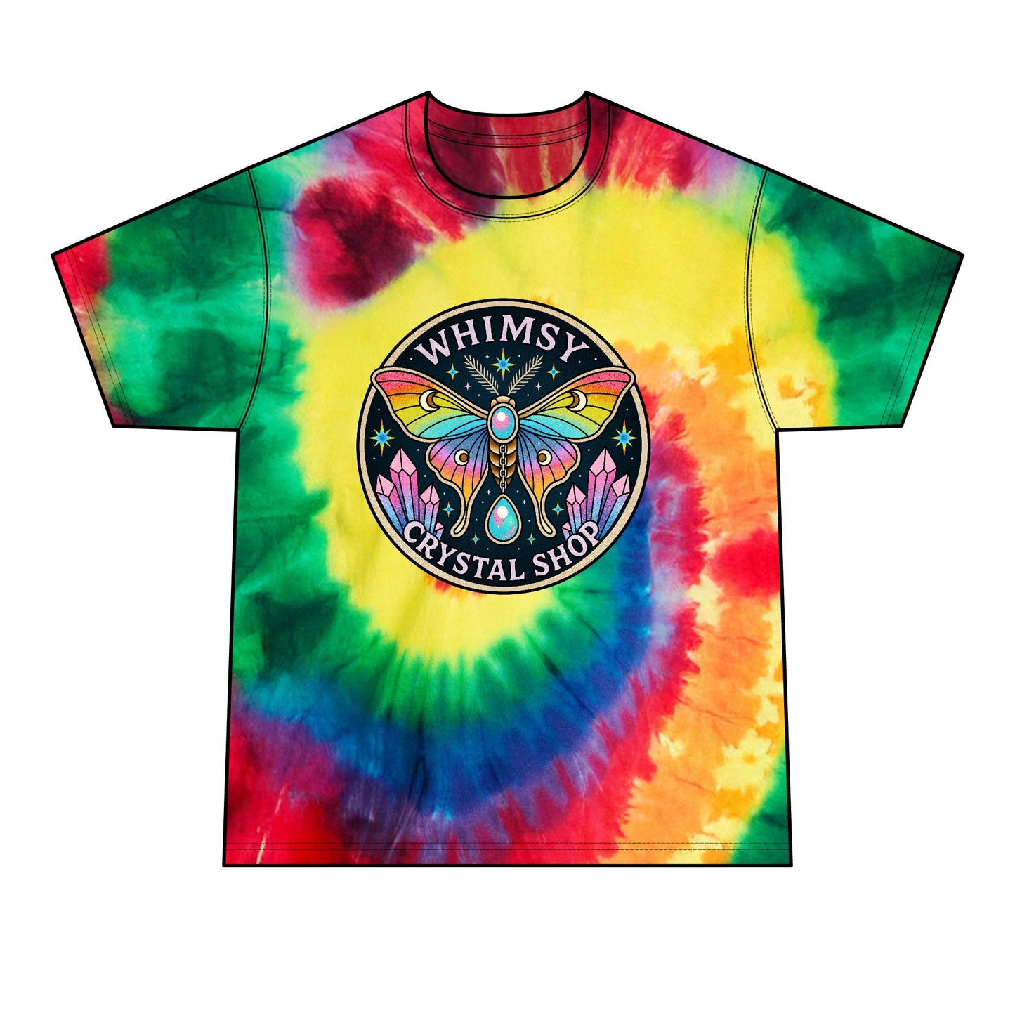 Tie-Dye T shirt  — Whimsy Crystal Shop Moth Graphic Tee