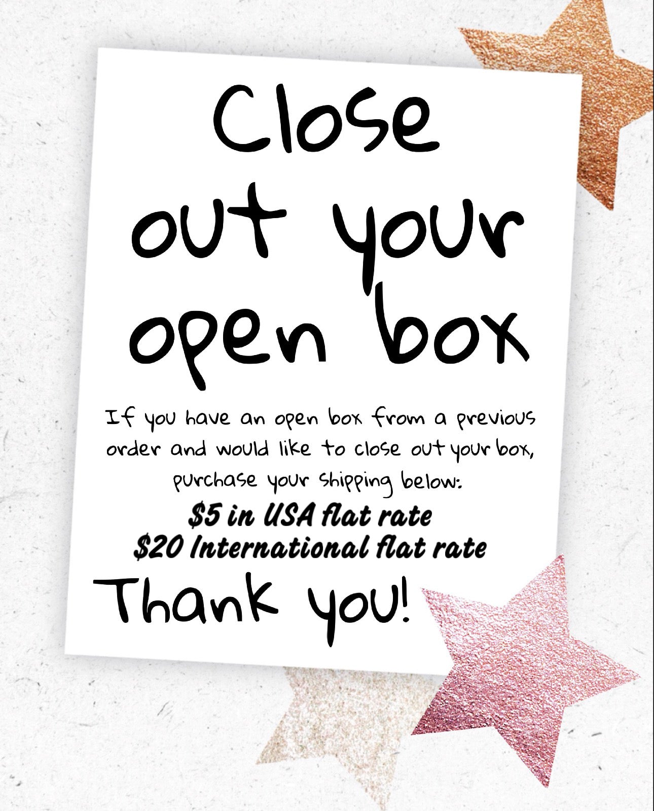 Shipping - ready to close out box