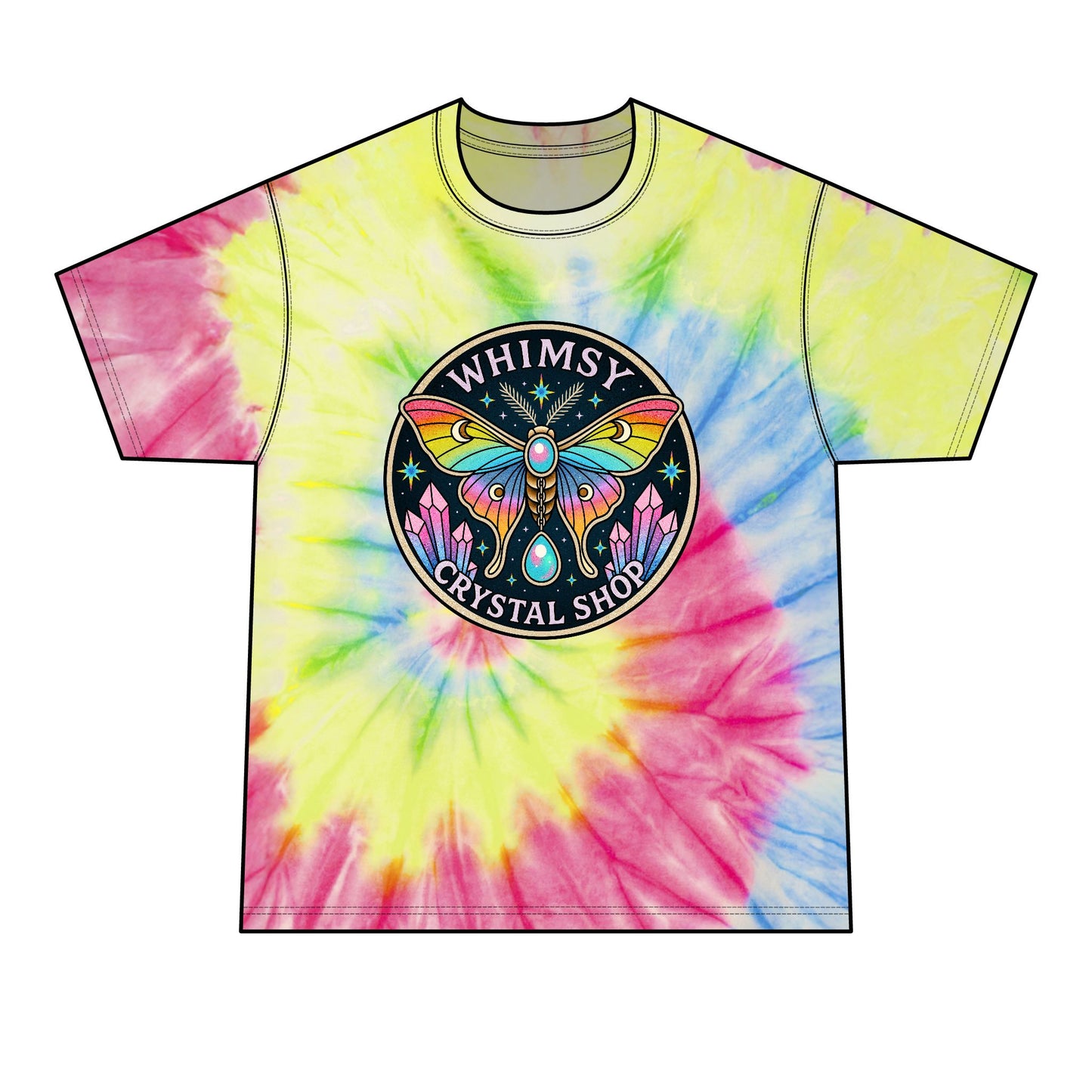 Tie-Dye T shirt  — Whimsy Crystal Shop Moth Graphic Tee
