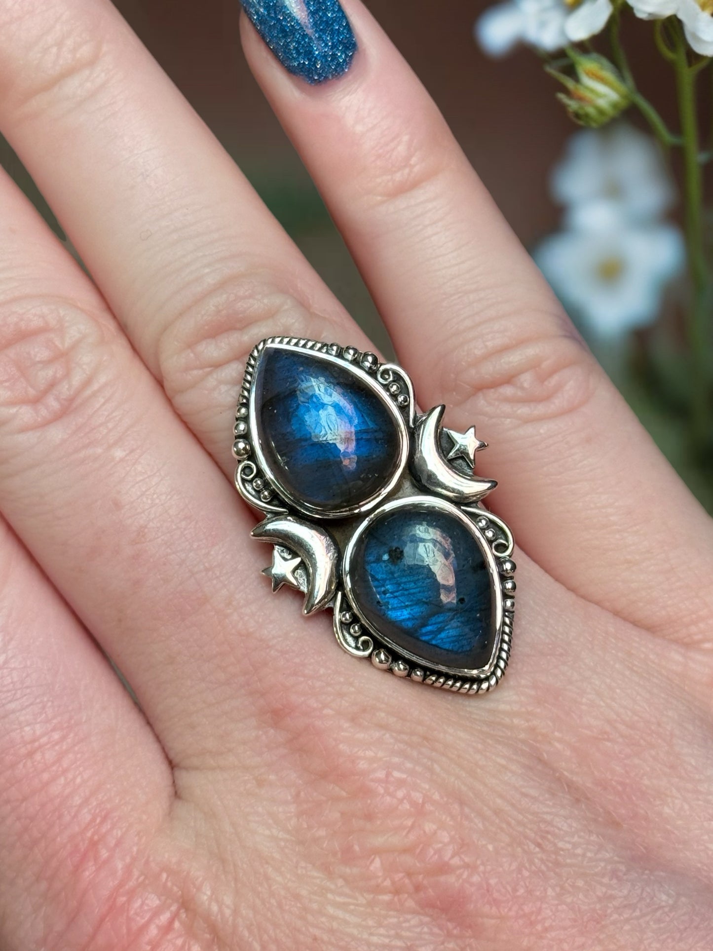 Size 8.25 Labradorite sterling silver