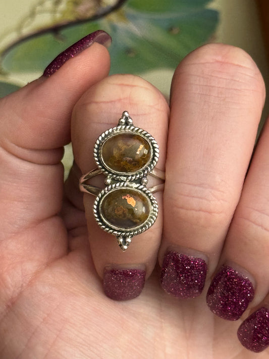 Size 7.25 Montana copper agate sterling silver
