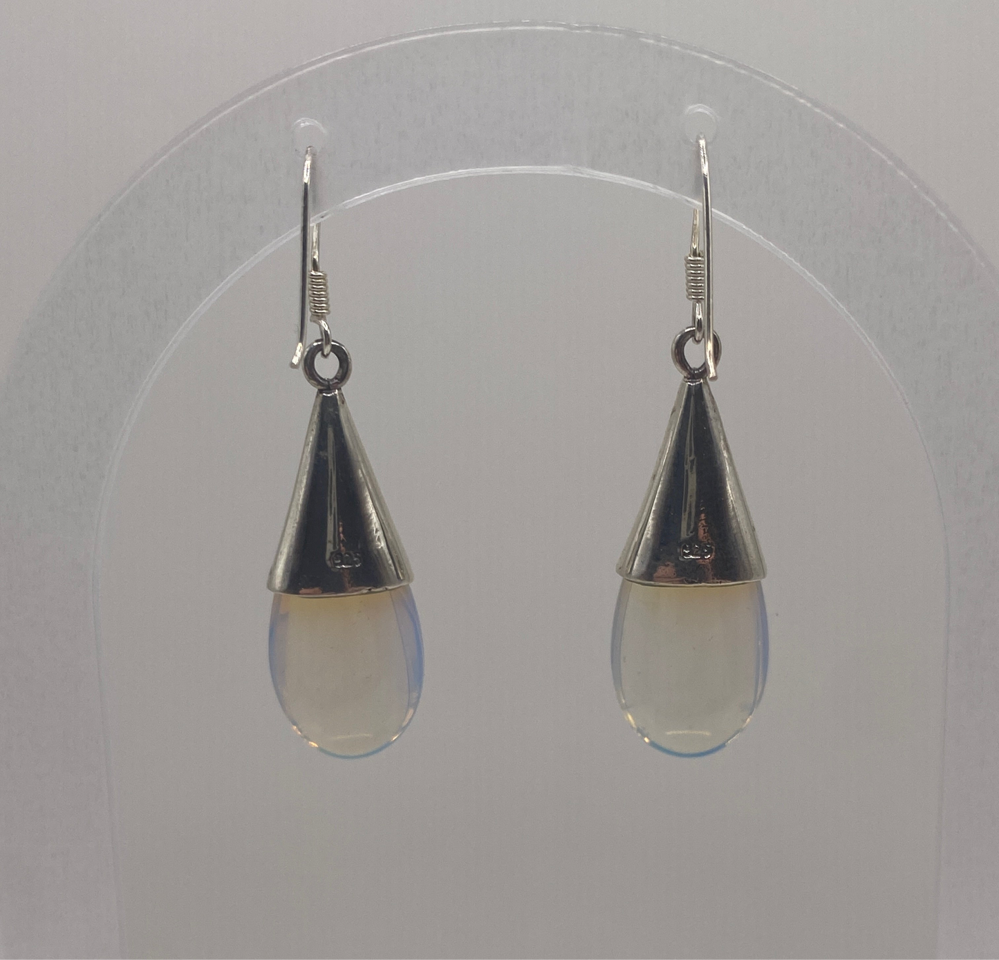 Opalite and garnet sterling silver