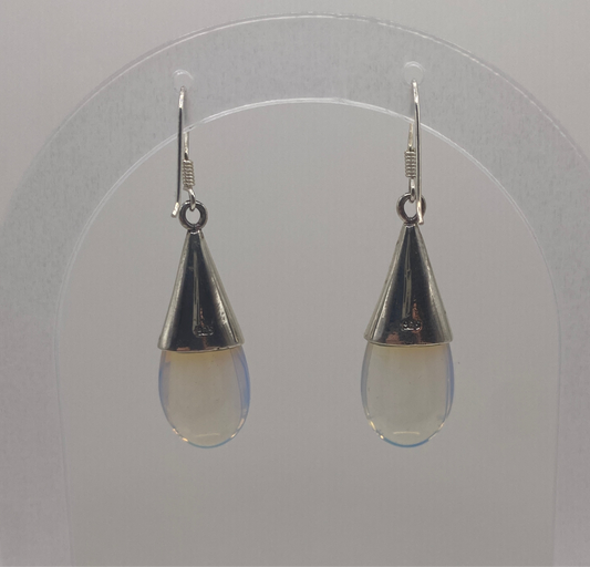 Opalite and garnet sterling silver