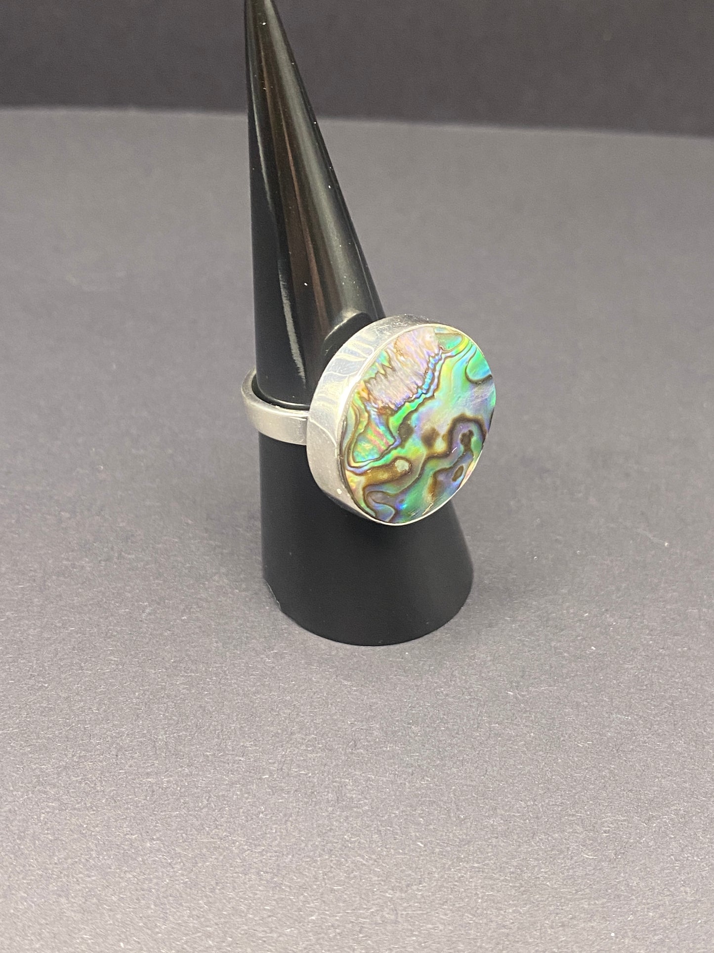 Size 7.5 abalone sterling silver