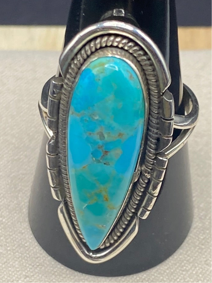 Size 10.25 kingman turquoise sterling silver