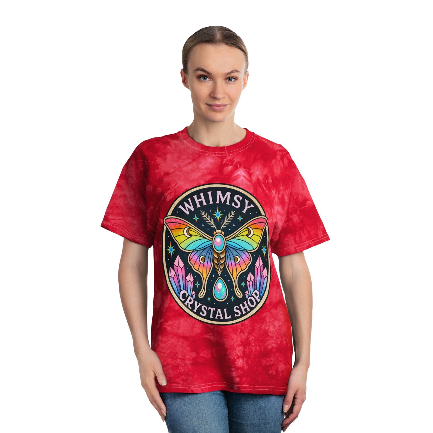 Whimsy Crystal Shop Tie-Dye Tee – Moth & Crystals Graphic