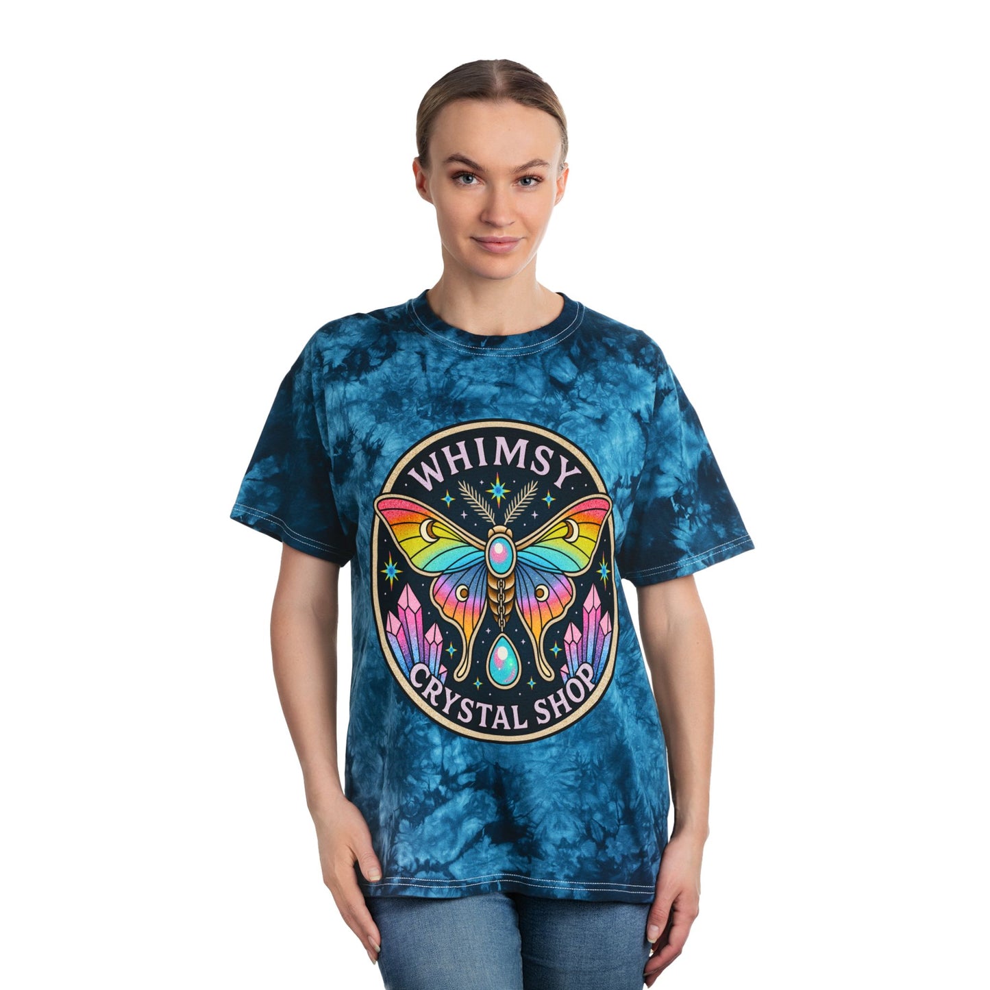 Whimsy Crystal Shop Tie-Dye Tee – Moth & Crystals Graphic