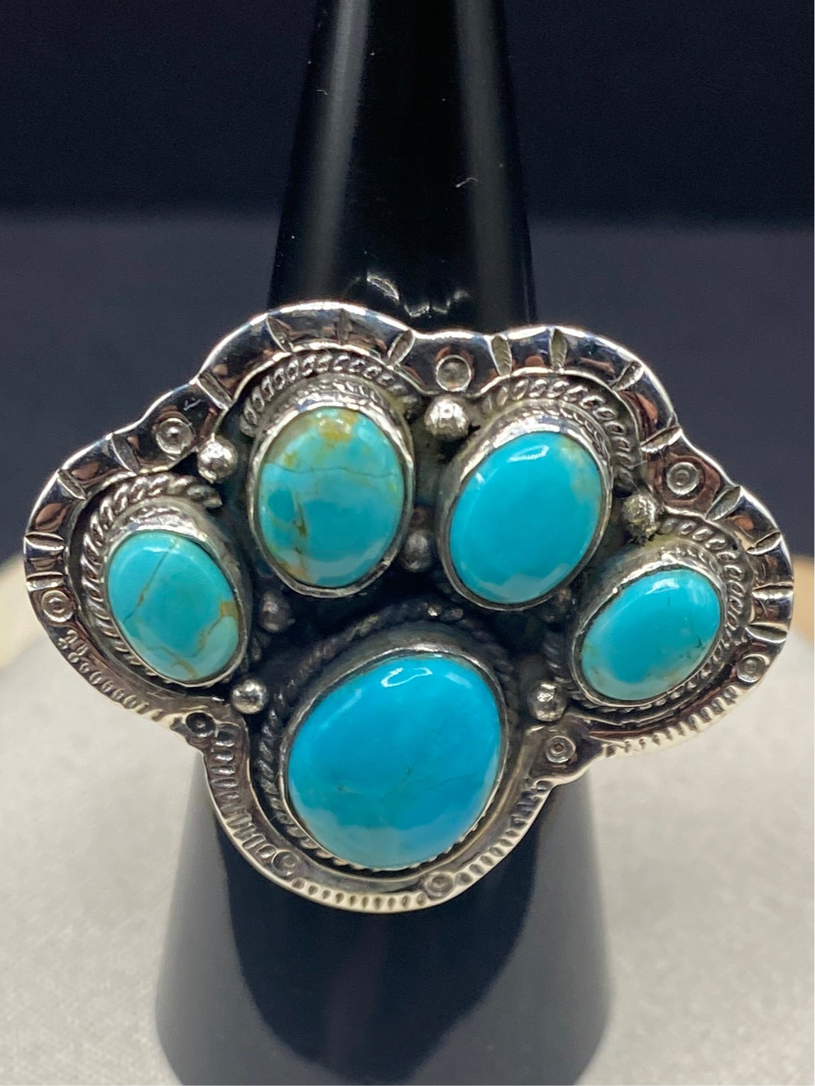 Size 6.25 turquoise sterling silver