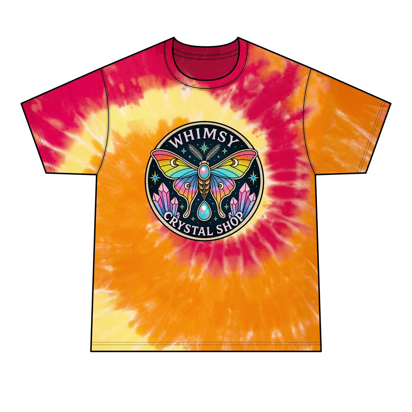 Tie-Dye T shirt  — Whimsy Crystal Shop Moth Graphic Tee