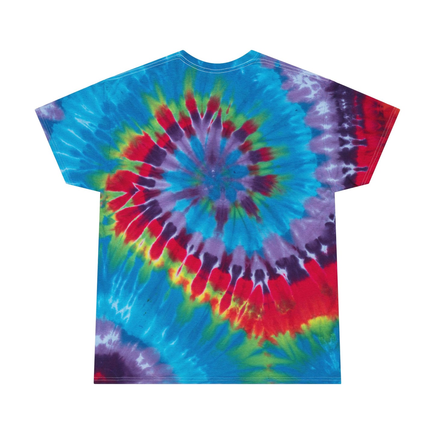 Whimsy Crystal Shop Tie-Dye Tee — Pastel Spiral Butterfly Logo