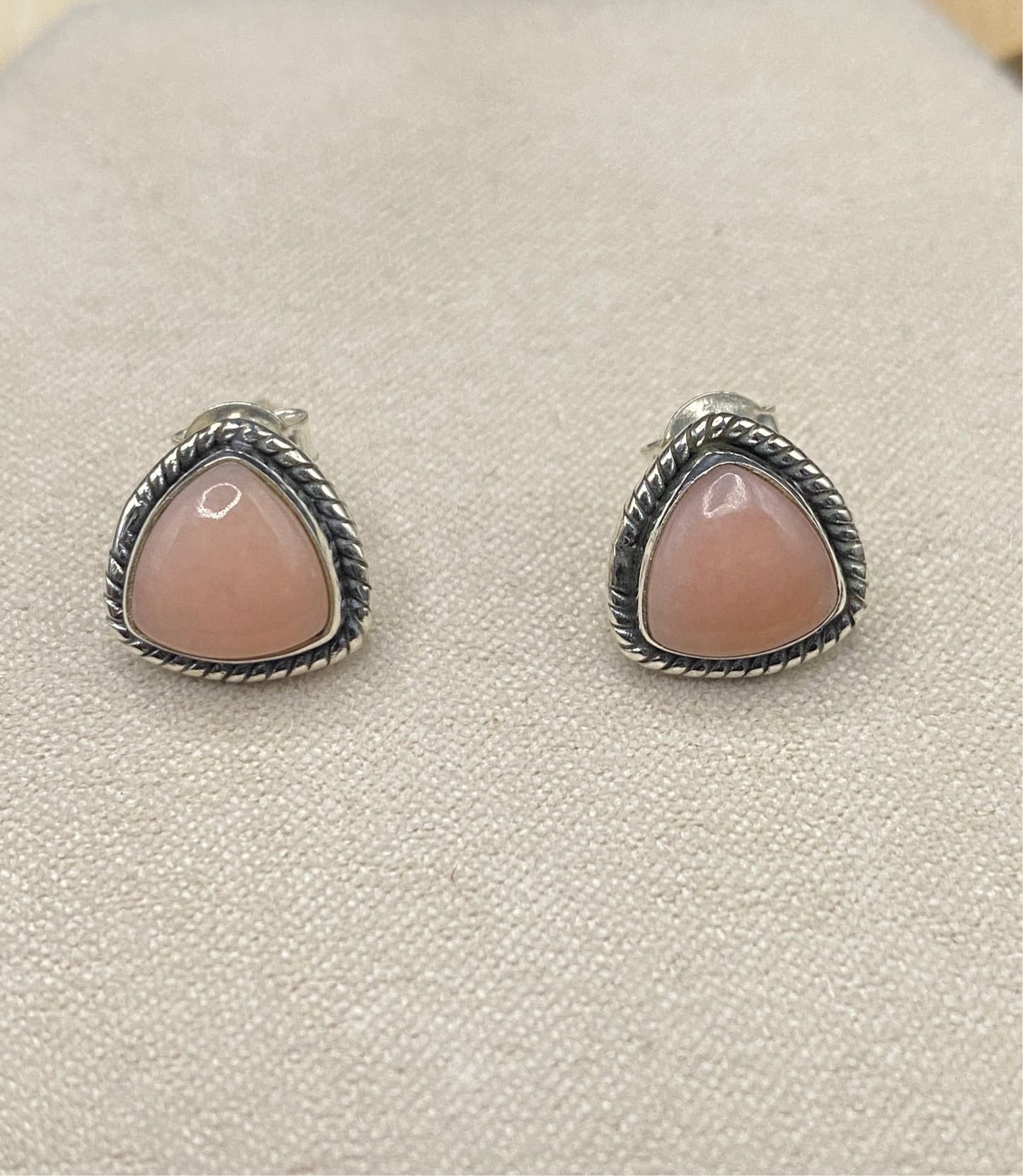 Pink opal sterling silver