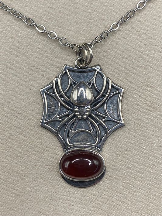 Garnet spider Sterling Silver