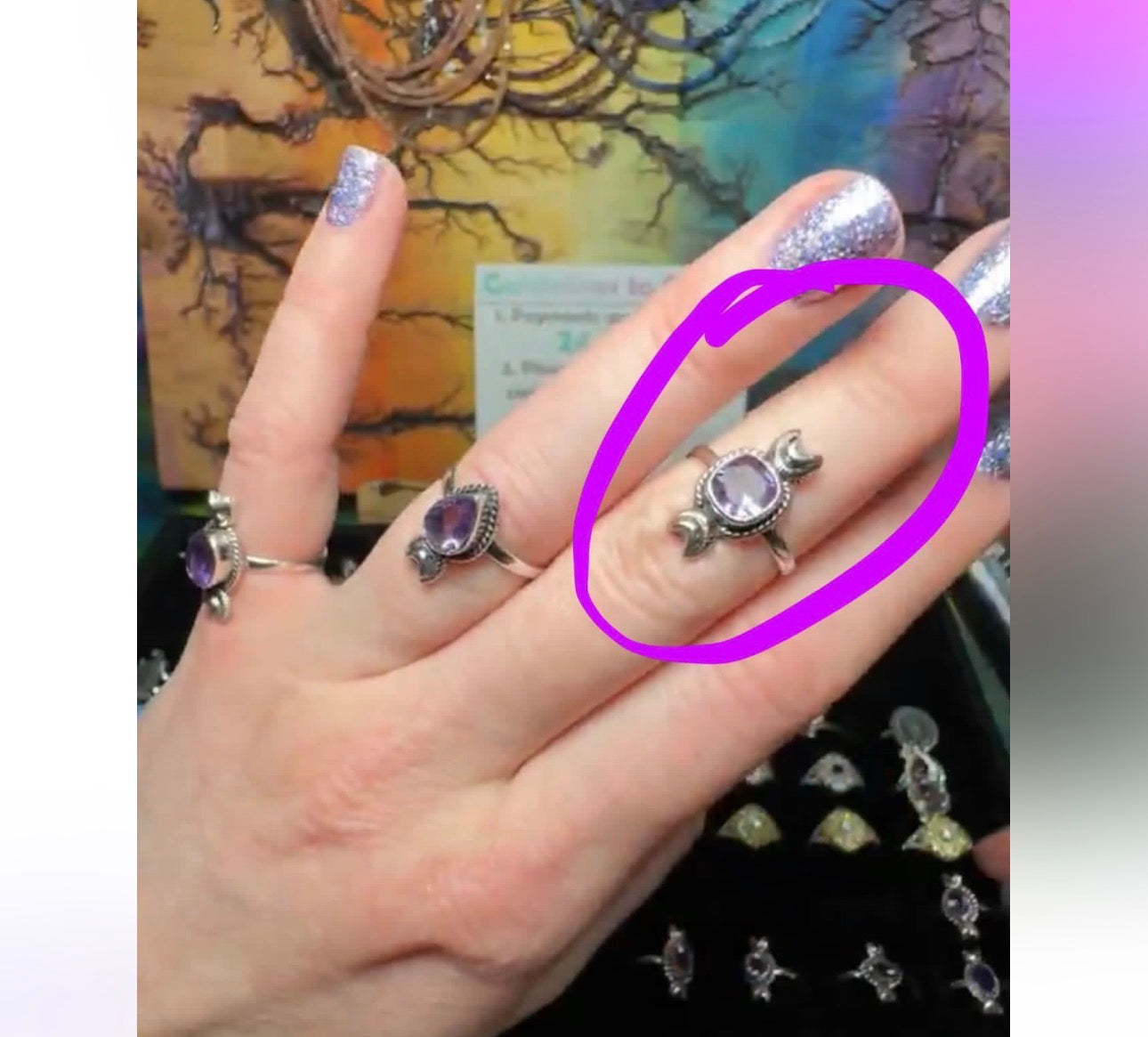 Reserved Marcusjennifer 6.5 amethyst moon and 1 LDG necklace