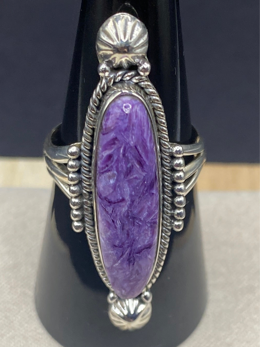 Size 8.25 purple charoite sterling silver