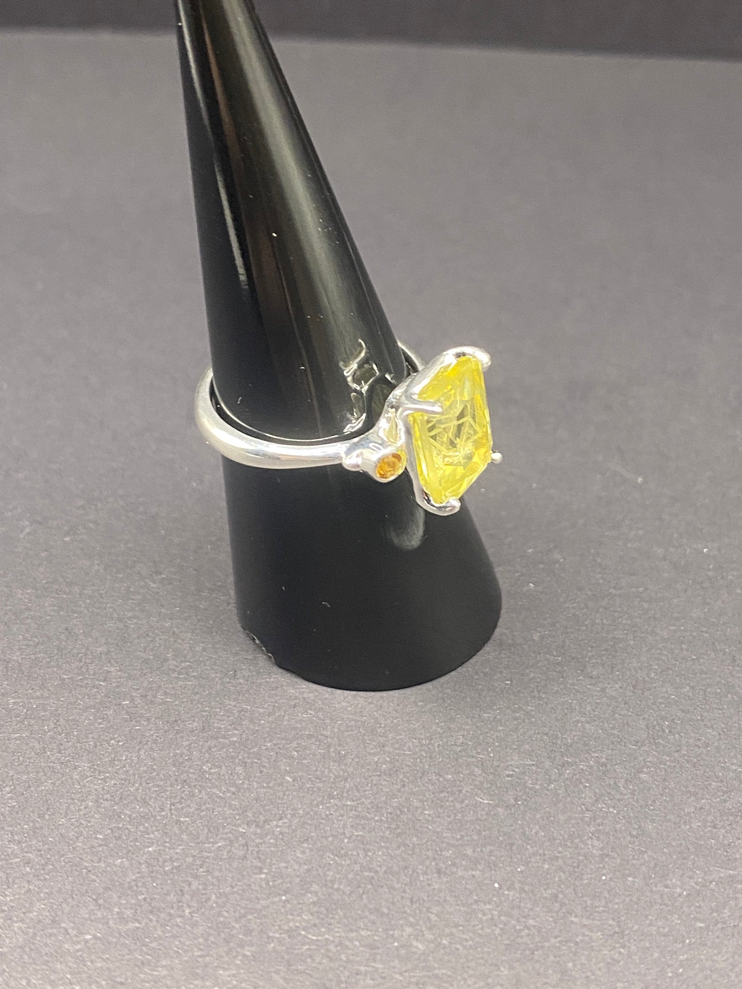 Size 7.75 lemon topaz white citrine sterling silver