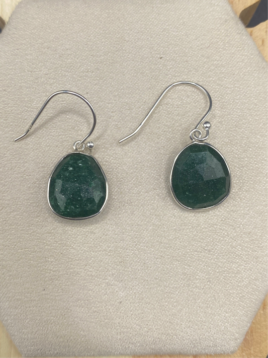 Green adventurine sterling silver