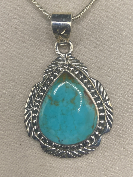 Kingman turquoise necklace Sterling Silver