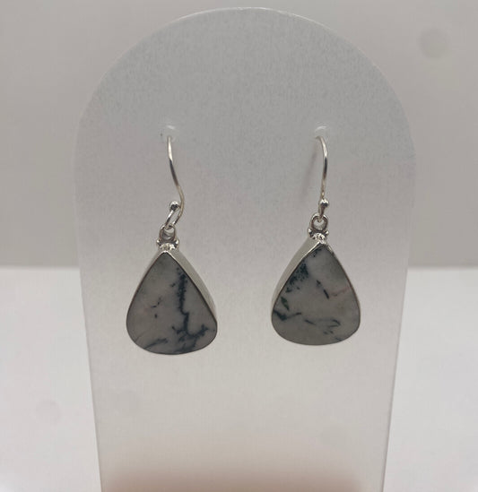 Tree moss agate sterling silver
