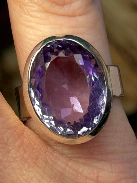 Amethyst Size 6 Sterling Silver