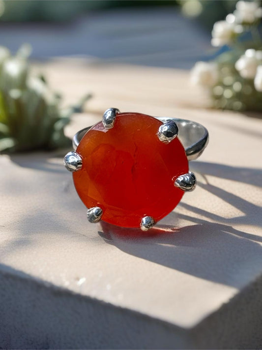 Carnelian Size 7.5 Sterling Silver