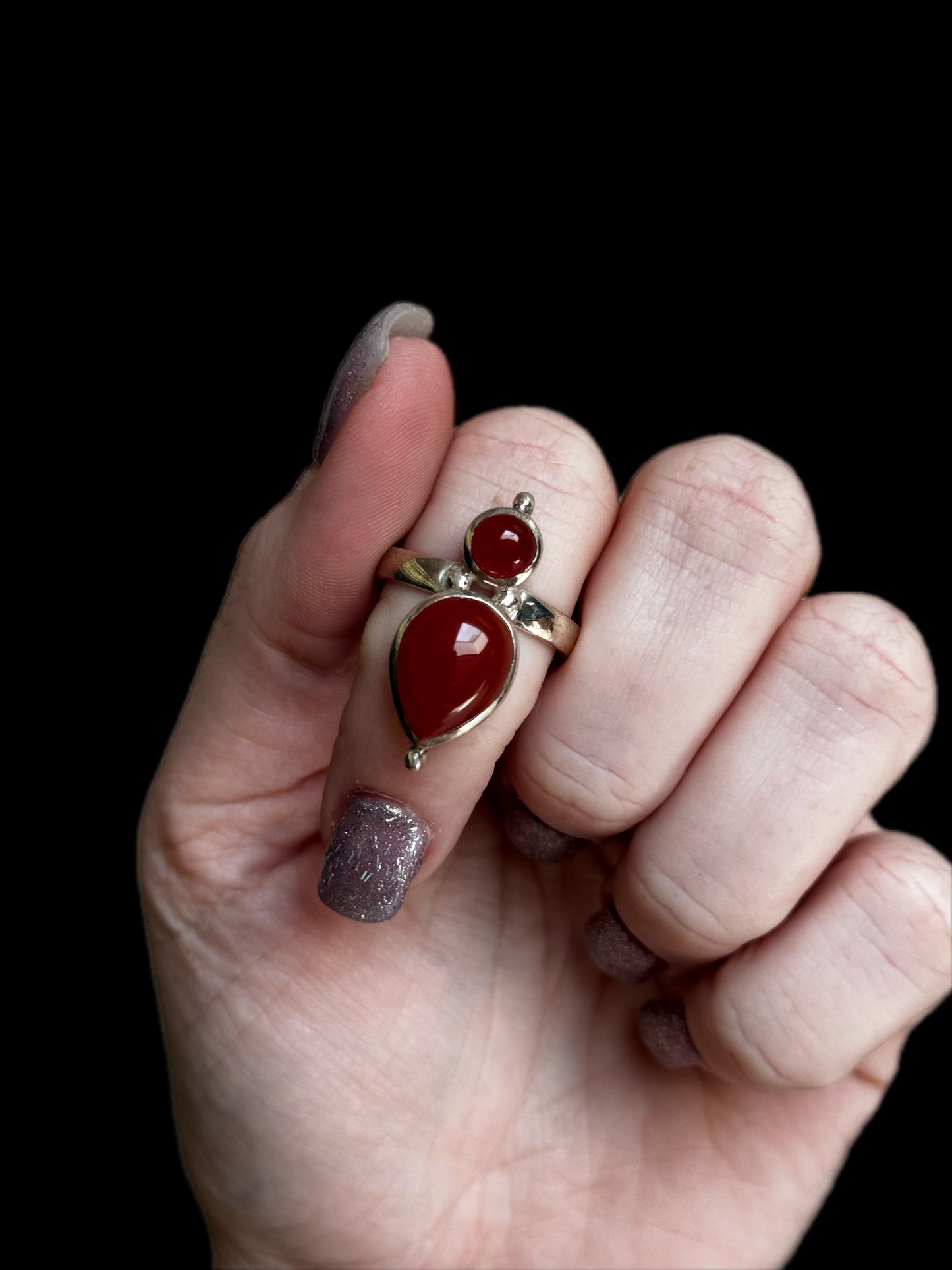 Size 9.5 Carnelian ring sterling silver