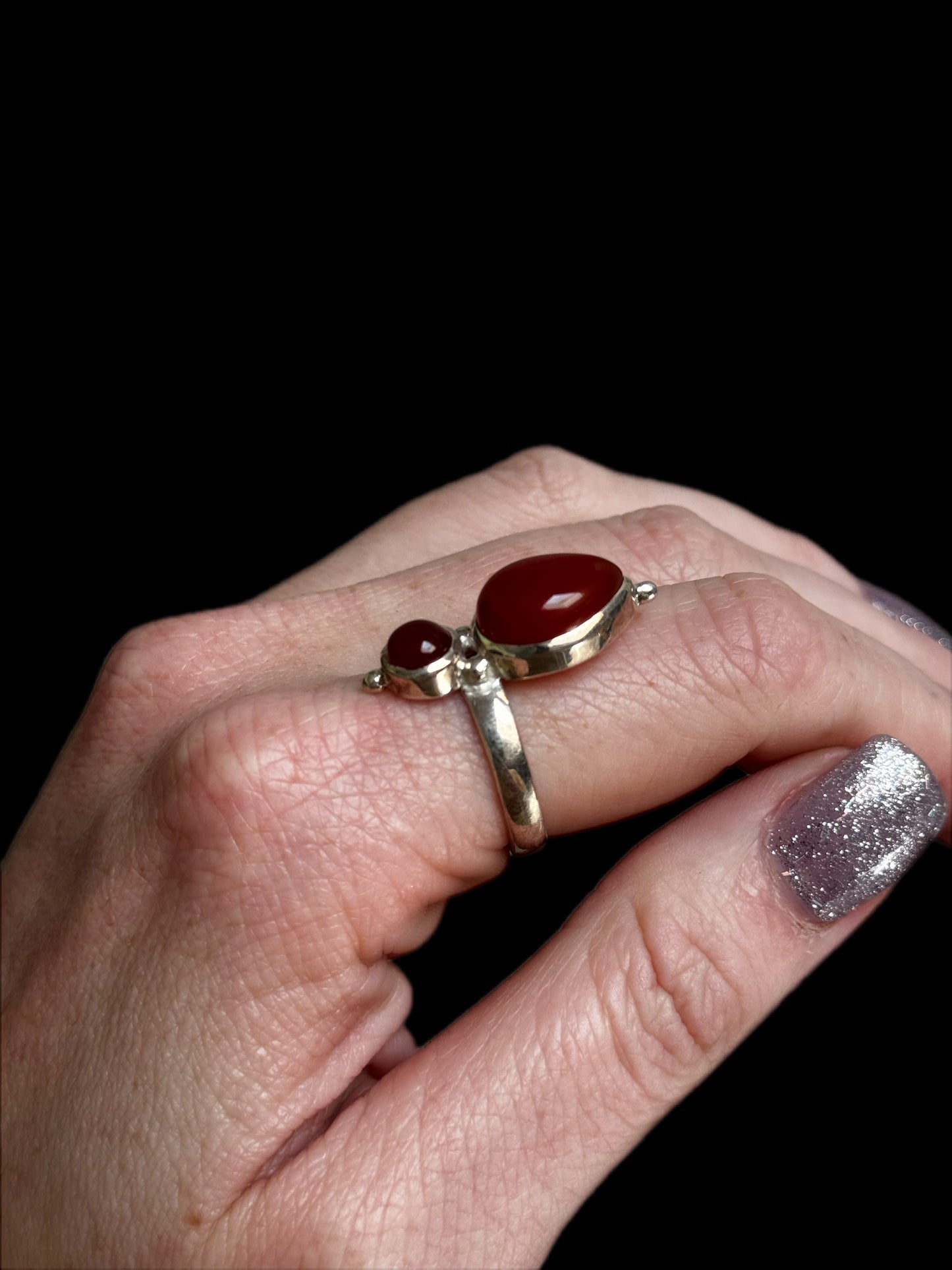 Size 9.5 Carnelian ring sterling silver