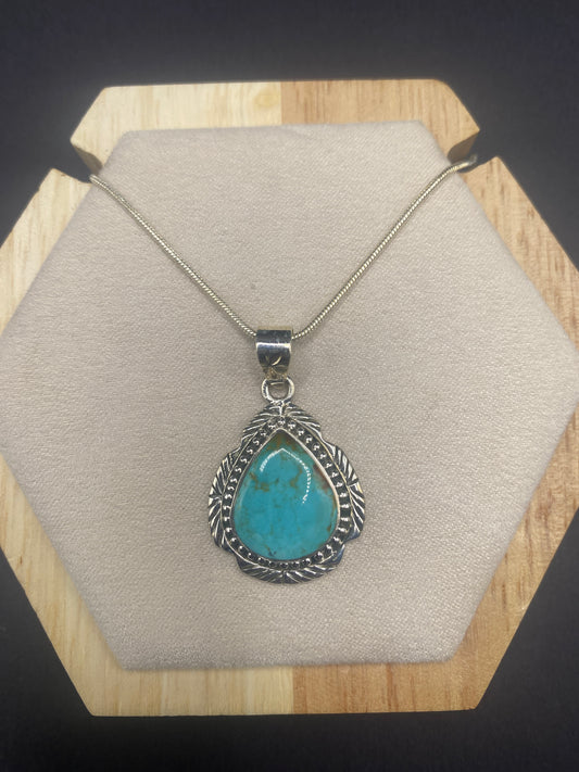 Kingman turquoise necklace Sterling Silver