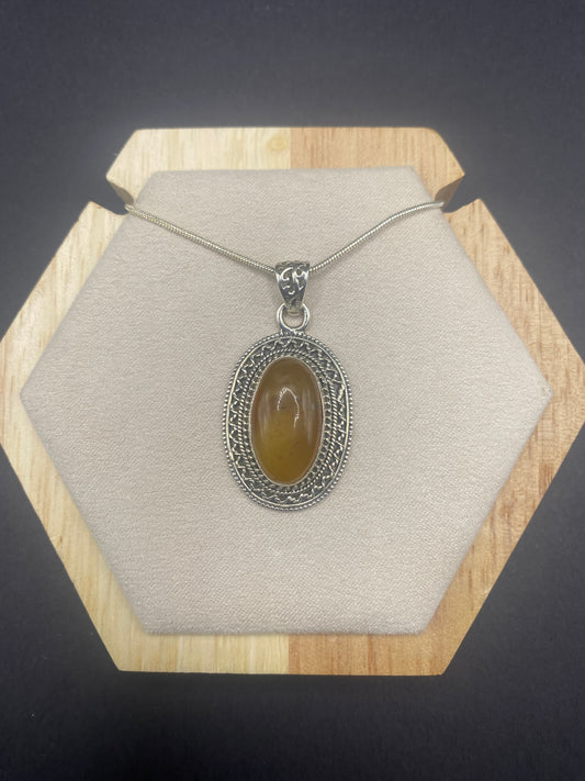 Amber necklace Sterling Silver