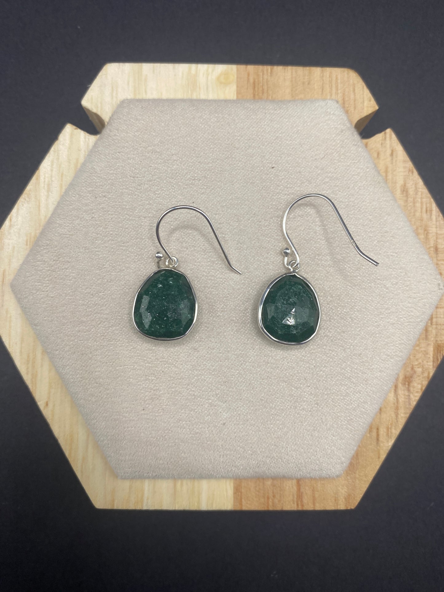 Green adventurine sterling silver