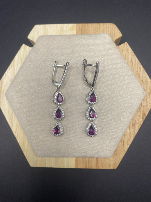 purple garnet sterling silver