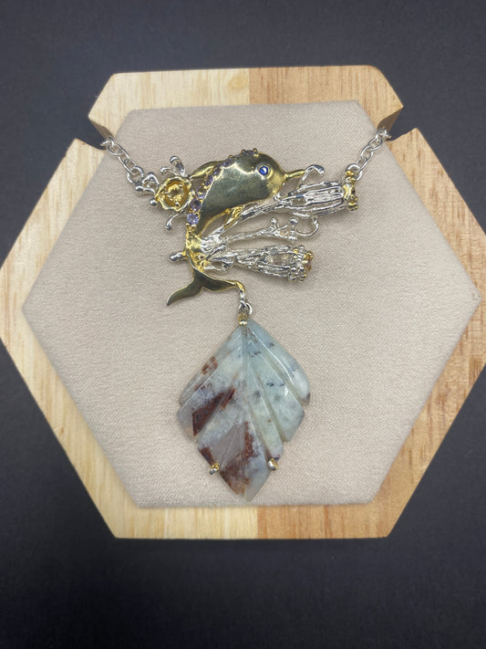 Reserved autumn taighlor Aquaprase necklace Sterling Silver