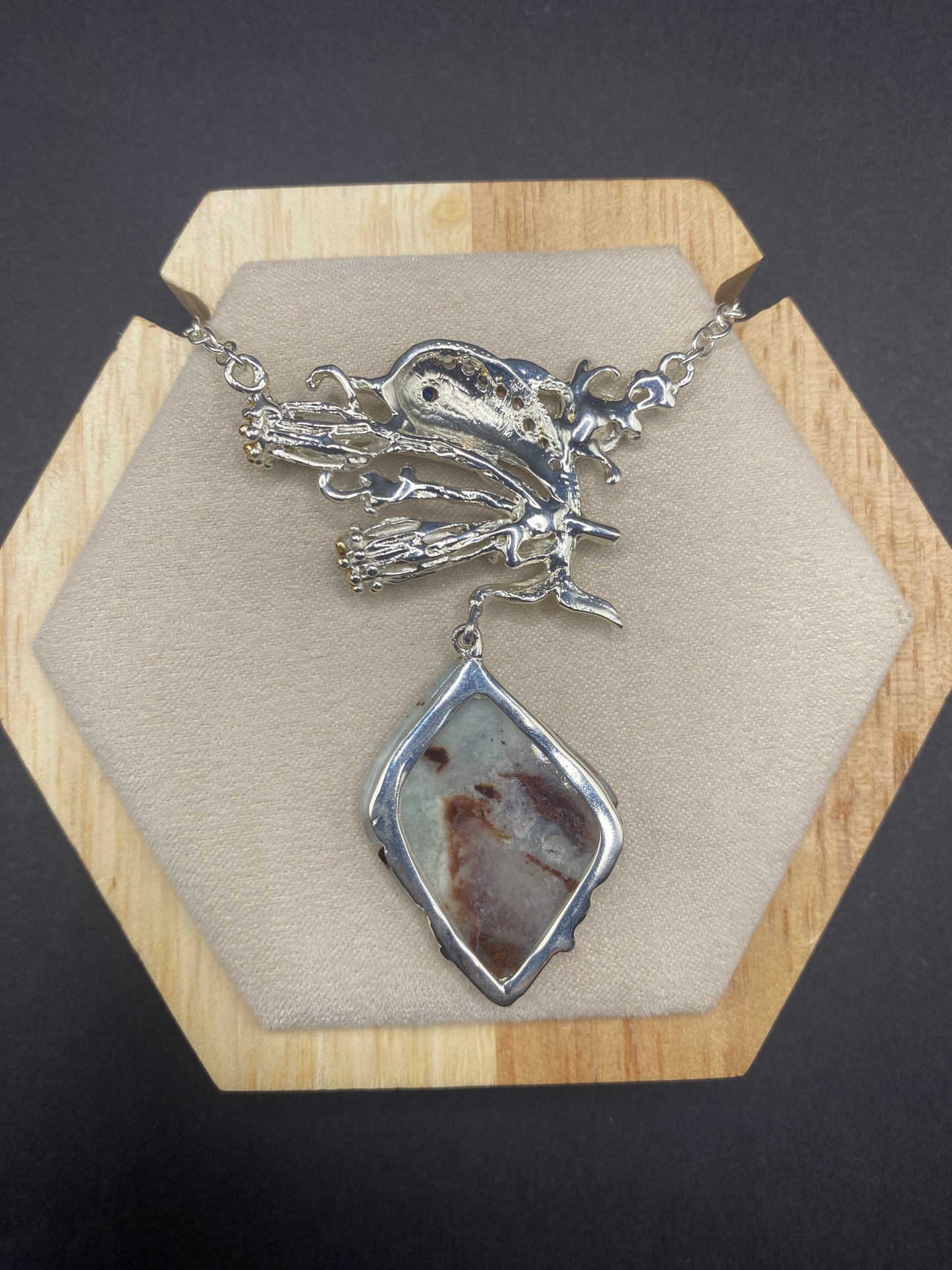 Reserved autumn taighlor Aquaprase necklace Sterling Silver