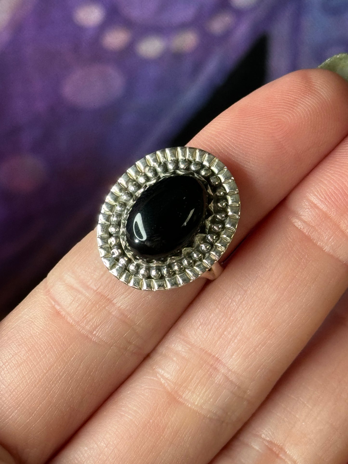 Size 5.25 Onyx sterling silver