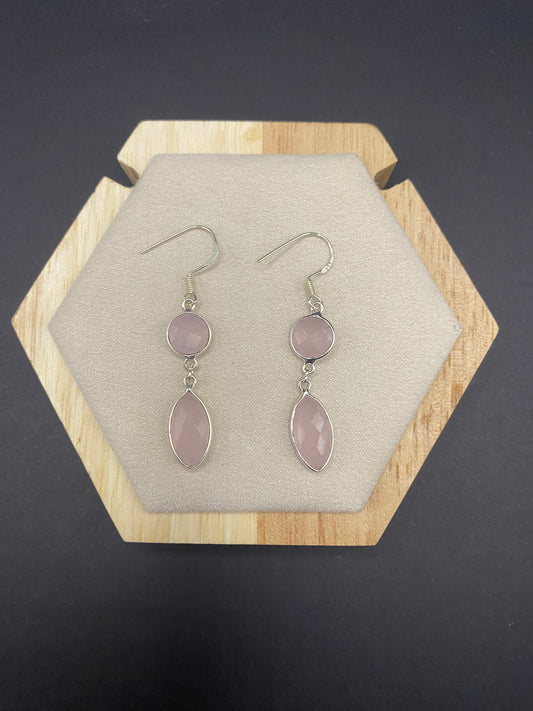 Pink chalcedony sterling silver