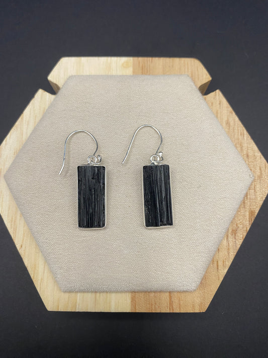 Black tormaline sterling silver