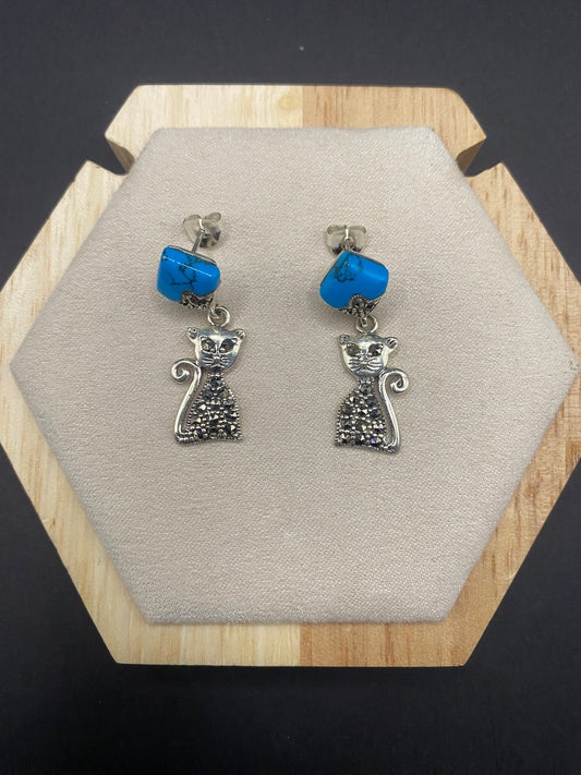 Blue howlite sterling silver