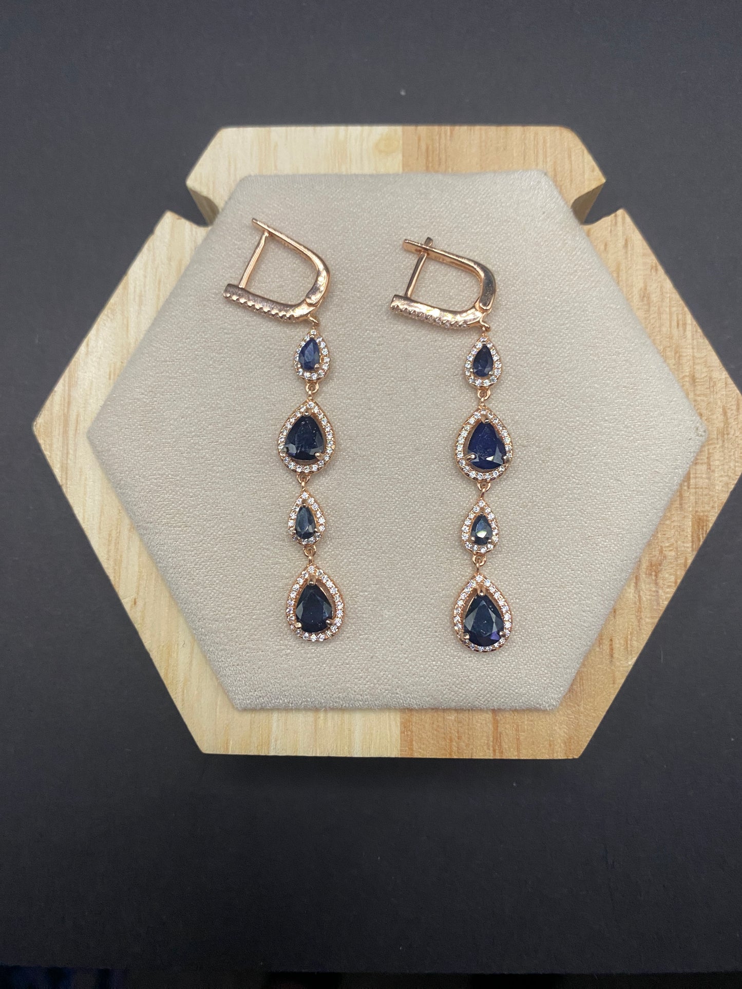 Blue sapphire 14kt gold over sterling silver