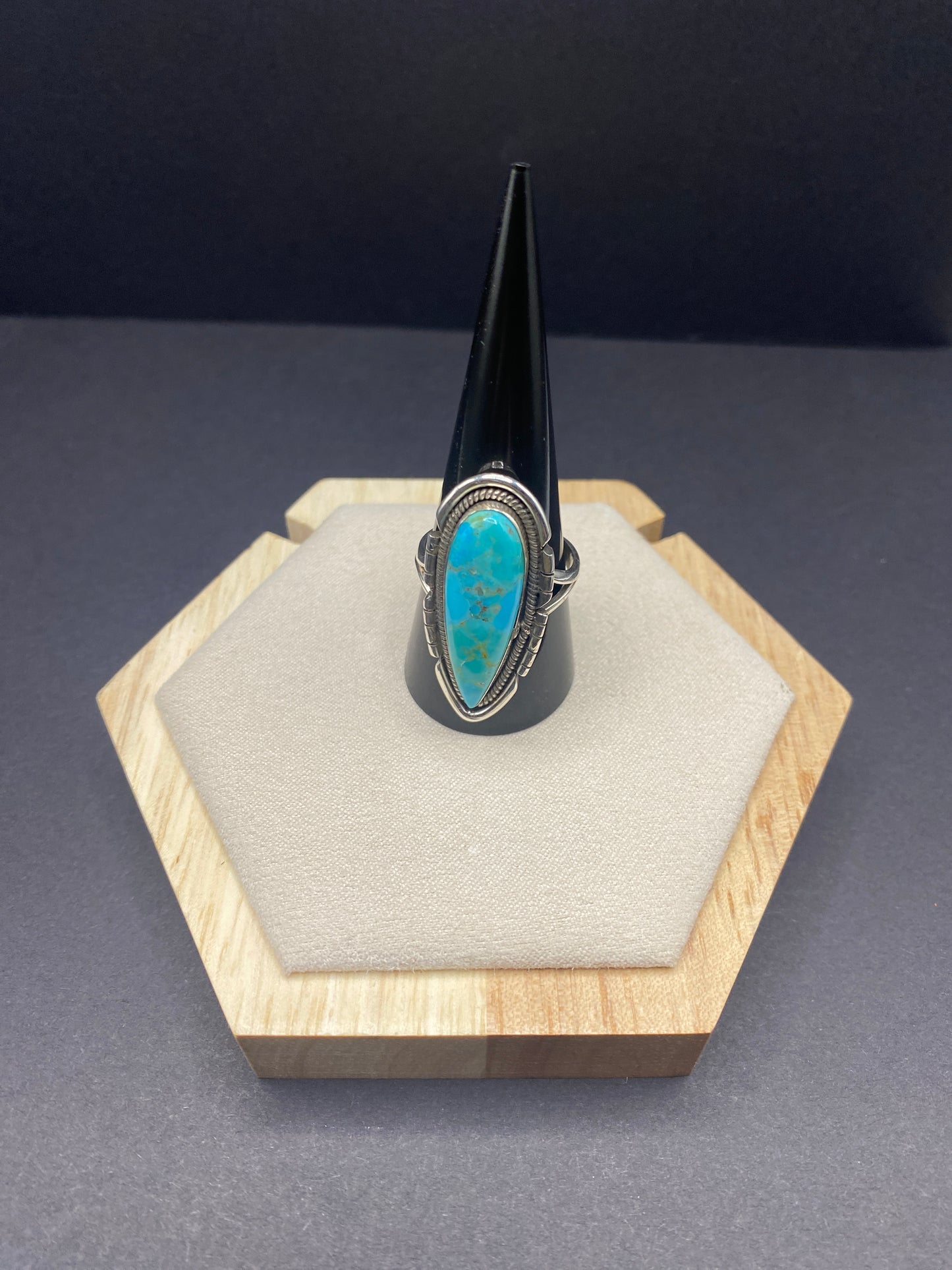 Size 10.25 kingman turquoise sterling silver