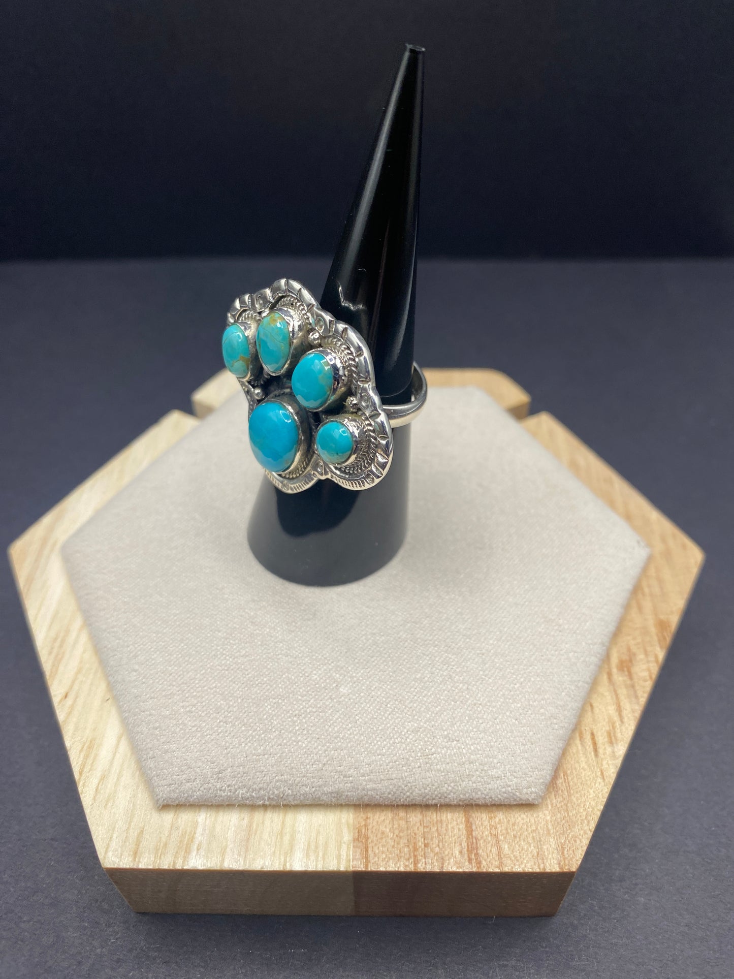 Size 6.25 turquoise sterling silver