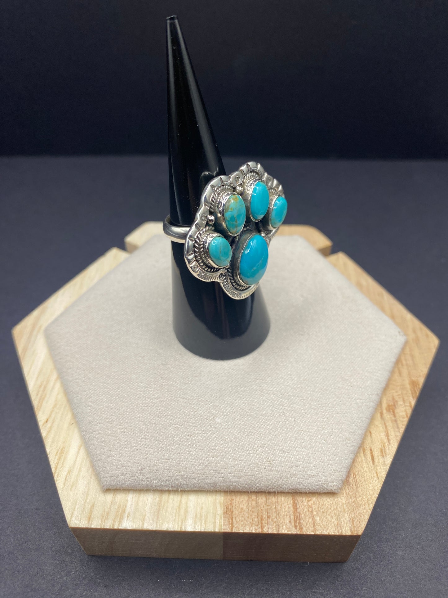 Size 6.25 turquoise sterling silver