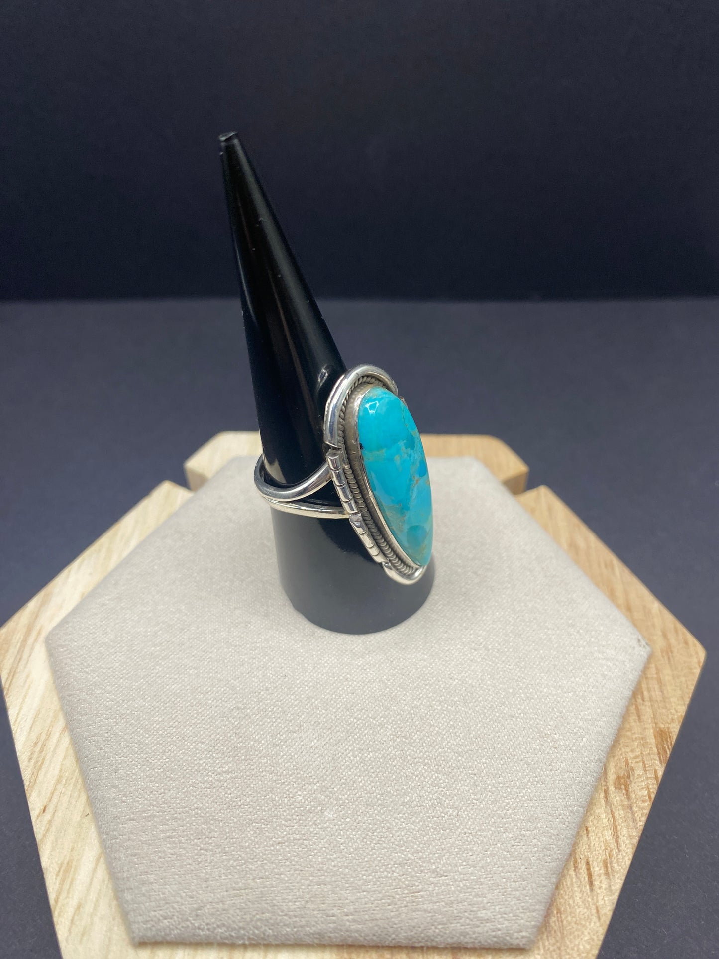 Size 8  kingman turquoise sterling silver