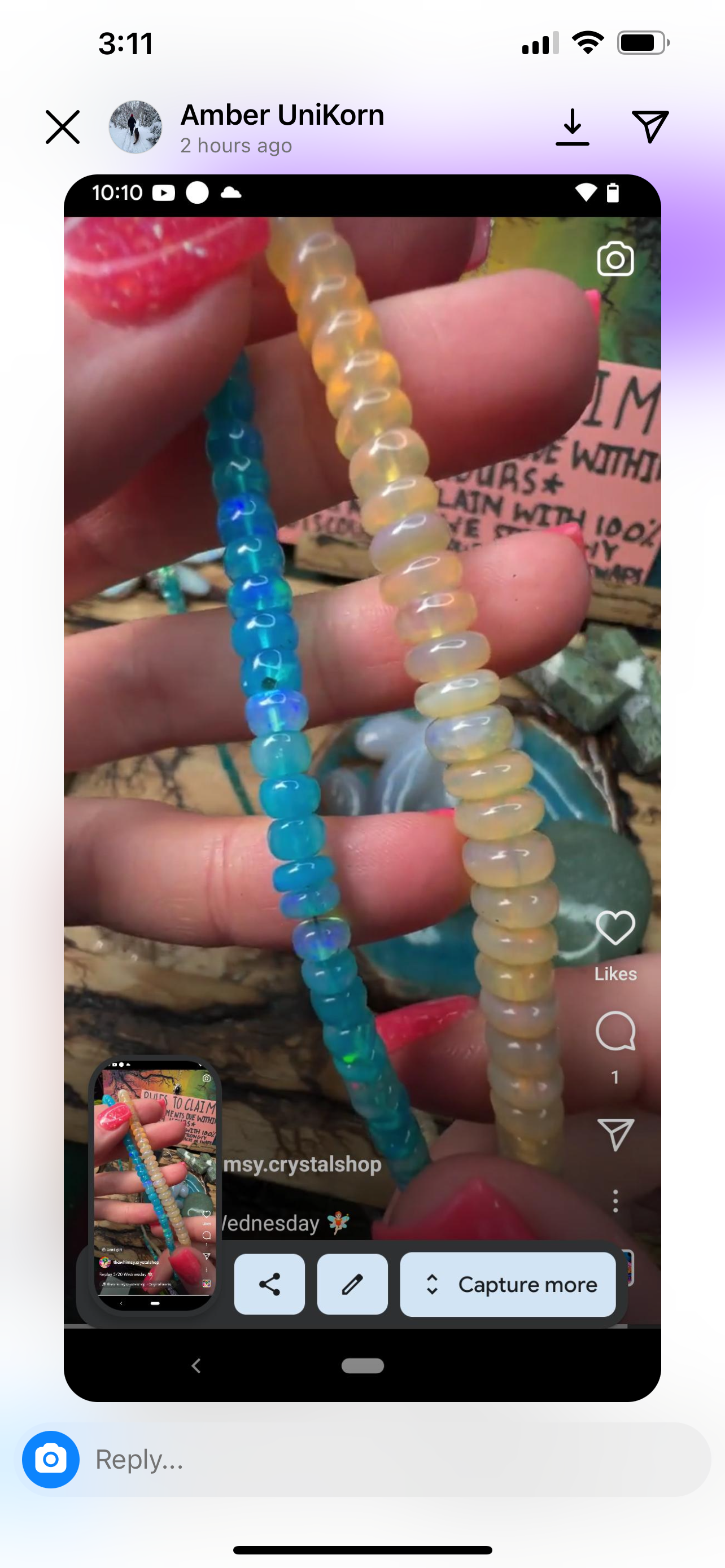 Reserved amber unicorns blue opal credit + carnelian and apatite bracelets