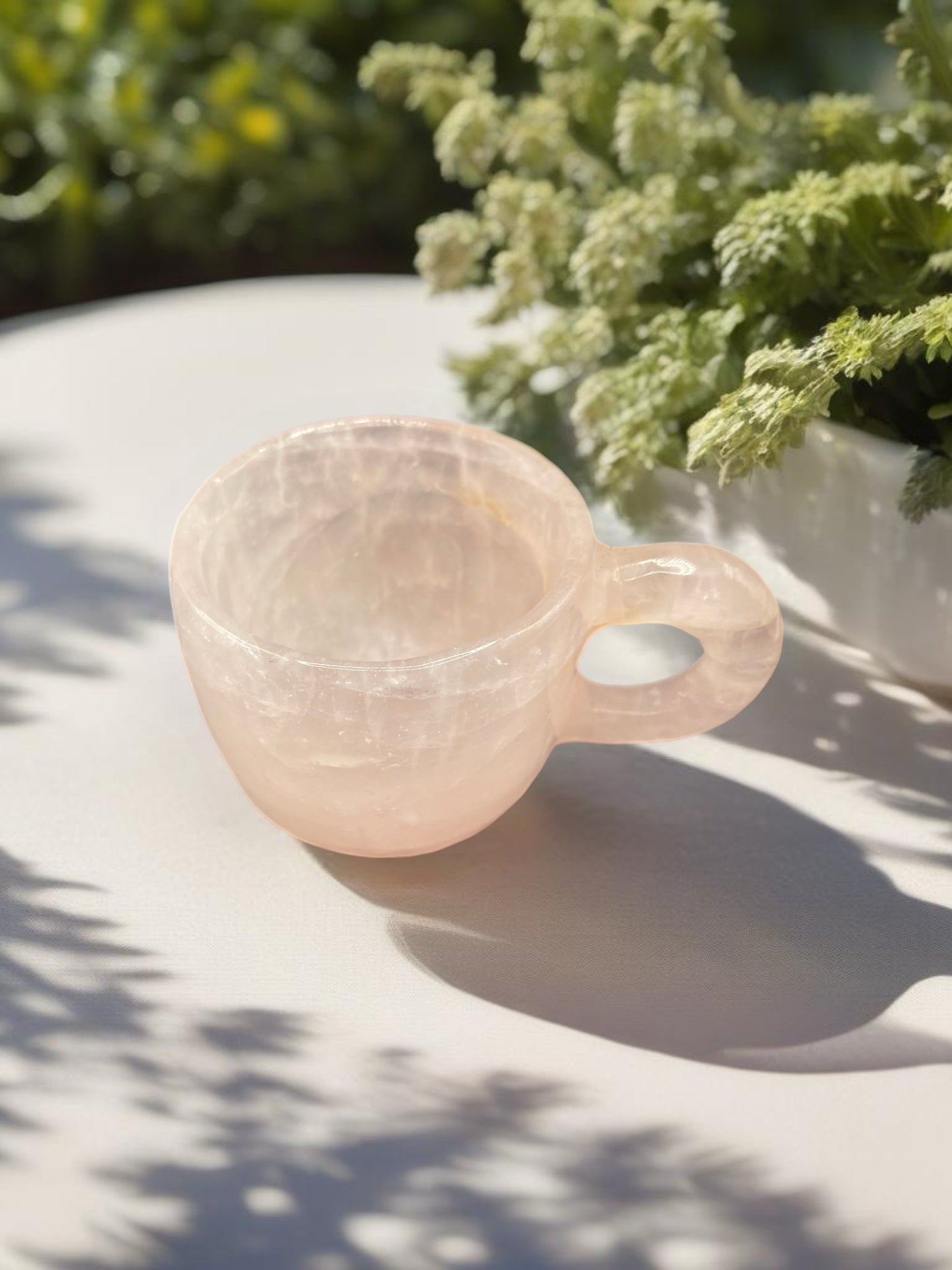 Rose quartz tea cup