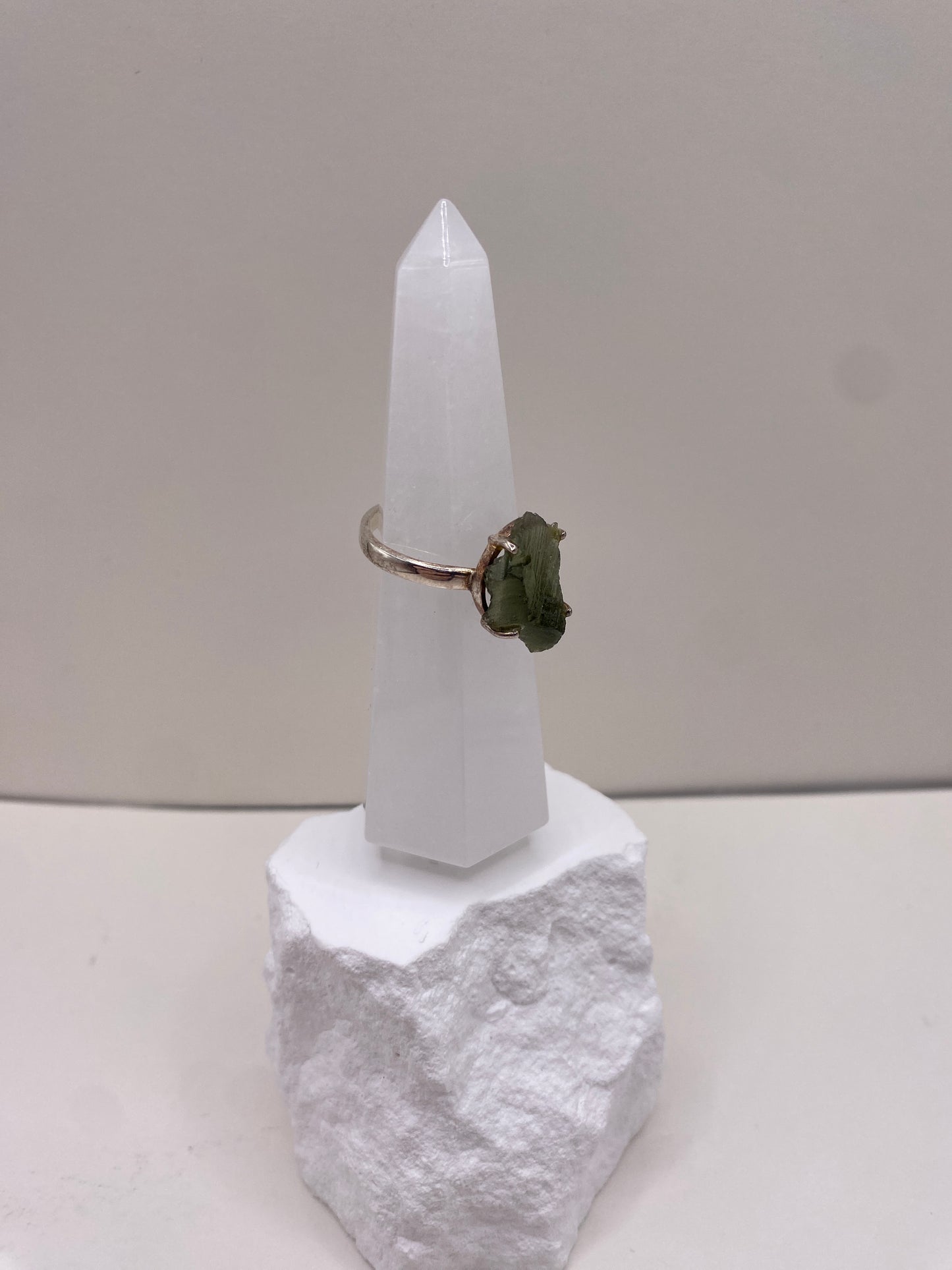 Size 9 Moldavite sterling silver